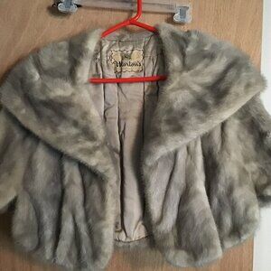 Vintage silver/grey Mink Stole Shoulder Wrap